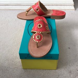 NWB Jack Rogers Size 7 Pink and Gold Sandals